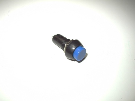 Momentary On Push Button (S.P.S.T) (Round Button / Blue) (Mounts In A Hole 12mm Aprox 7/16 In) (Item #0013) $.90